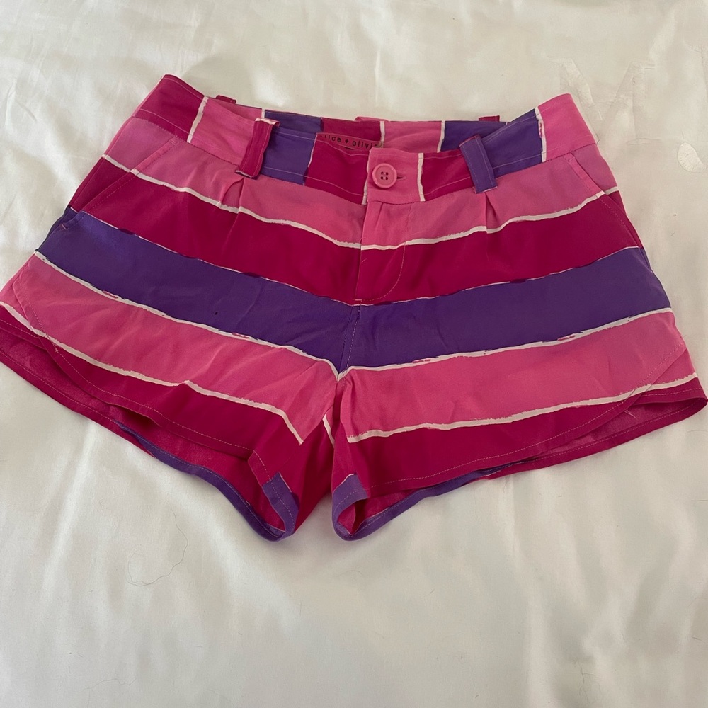 Alice + Olivia silk mini shorts